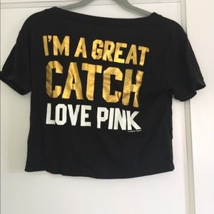 I’m a great catch Pittsburgh pirates PINK crop Xs